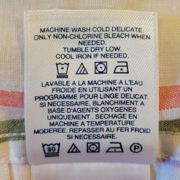 Lands' End Striped Cotton Linen Blend Long Sleeve Half Button Down Tunic Size XL - Picture 6 of 7